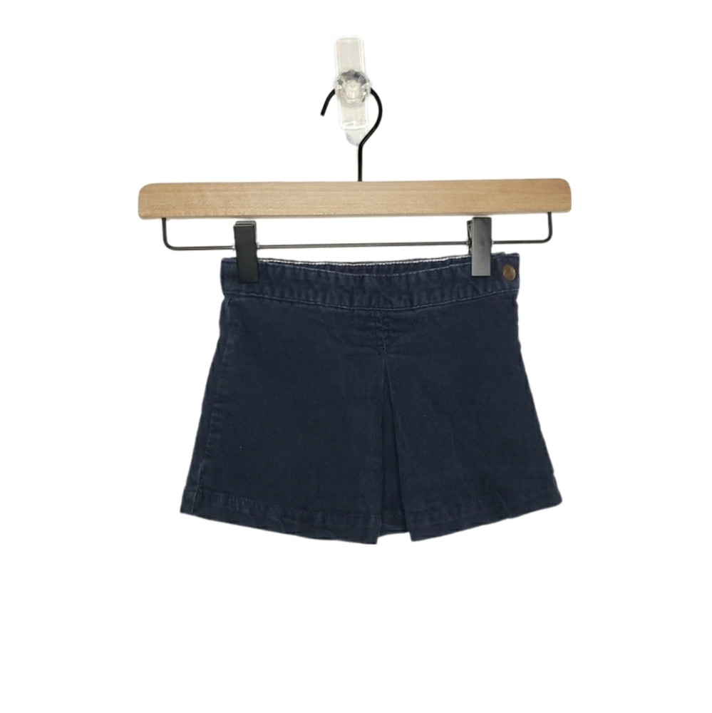 Petit Bateau 3T Toddler Girl Navy Corduroy Adjustable Waist Skirt